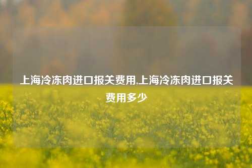 上海冷冻肉进口报关费用,上海冷冻肉进口报关费用多少