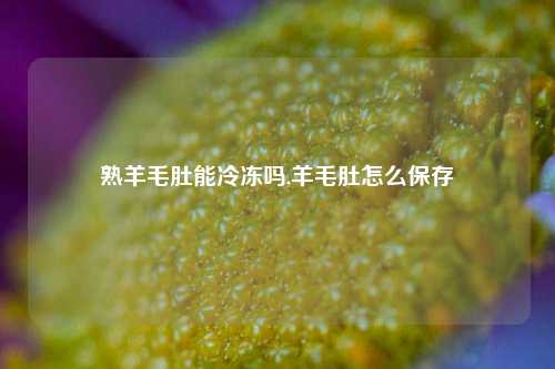 熟羊毛肚能冷冻吗,羊毛肚怎么保存