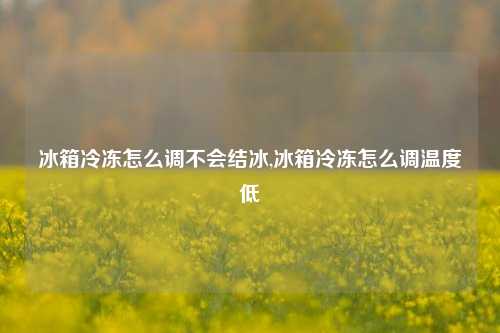 冰箱冷冻怎么调不会结冰,冰箱冷冻怎么调温度低