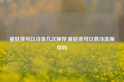 蛋挞液可以冷冻几次保存,蛋挞液可以放冷冻保存吗