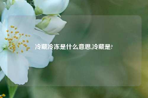 冷藏冷冻是什么意思,冷藏是?