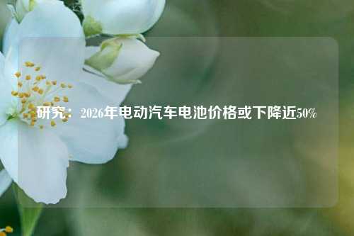 研究：2026年电动汽车电池价格或下降近50%