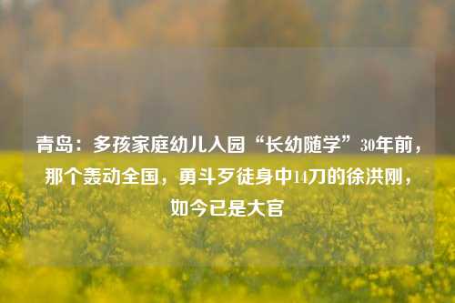 青岛：多孩家庭幼儿入园“长幼随学”30年前，那个轰动全国，勇斗歹徒身中14刀的徐洪刚，如今已是大官