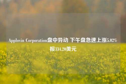 Applovin Corporation盘中异动 下午盘急速上涨5.02%报334.20美元