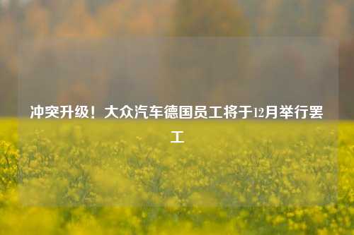 冲突升级！大众汽车德国员工将于12月举行罢工