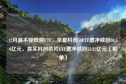 12月最不受欢迎ETF：华夏科创50ETF遭净赎回80.50亿元，嘉实科创芯片ETF遭净赎回51.82亿元（名单）