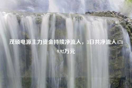 茂硕电源主力资金持续净流入，3日共净流入4789.92万元