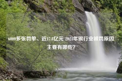 6000多张罚单、近17.8亿元 2024年银行业被罚原因主要有哪些？