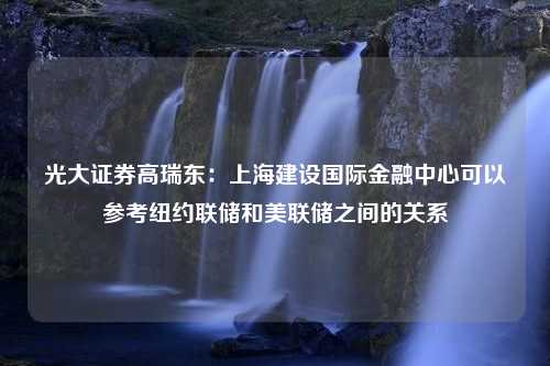 光大证券高瑞东：上海建设国际金融中心可以参考纽约联储和美联储之间的关系