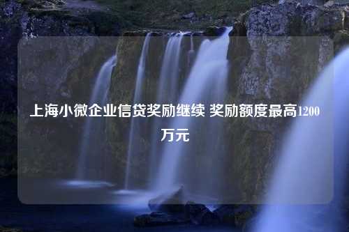 上海小微企业信贷奖励继续 奖励额度最高1200万元