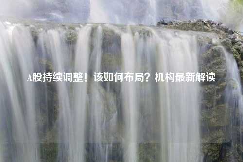 A股持续调整！该如何布局？机构最新解读