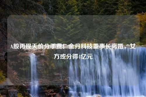 A股再现天价分手费！金丹科技董事长离婚，女方或分得4亿元