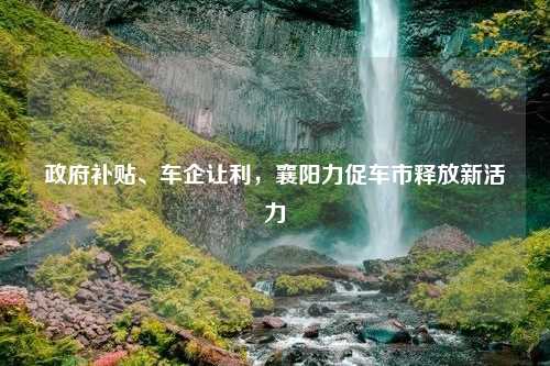 政府补贴、车企让利，襄阳力促车市释放新活力