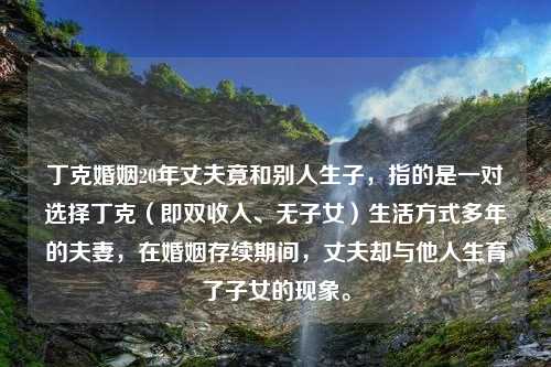 丁克婚姻20年丈夫竟和别人生子，指的是一对选择丁克（即双收入、无子女）生活方式多年的夫妻，在婚姻存续期间，丈夫却与他人生育了子女的现象。