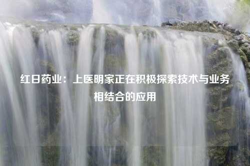 红日药业：上医明家正在积极探索技术与业务相结合的应用